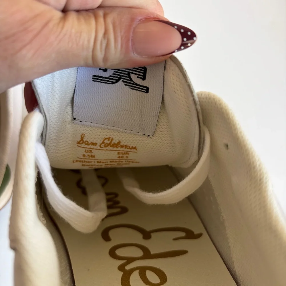 EUC Sam Edelman Kallen White/Green Sneakers Sz. 9.5 - Picture 9 of 11